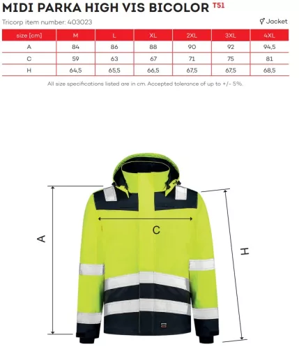 work safety shop munkaruhazat munkavedelem fenyvisszavero parka kabat t51 tricorp