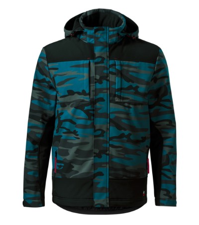 ADLW56 VERTEX CAMO Téli softshell kabát (terepszín petrol kék)