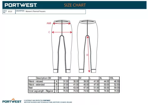 work safety shop munkaruhazat munkavedelem portwest b125 noi thermal nadrag alaoltozet
