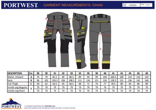work safety shop munkaruhazat munkavedelem dx440 portwest dx4 lengozsebes munkanadrag