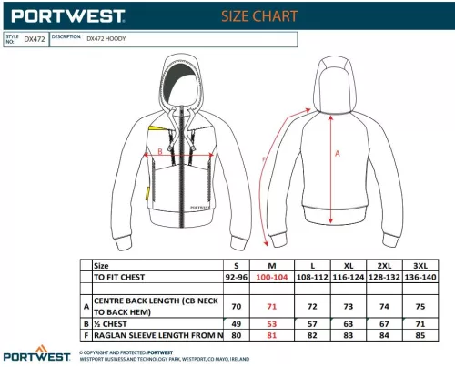 work safety shop munkaruhazat munkavedelem dx472 portwest dx4 ferfi kapucnis pulover