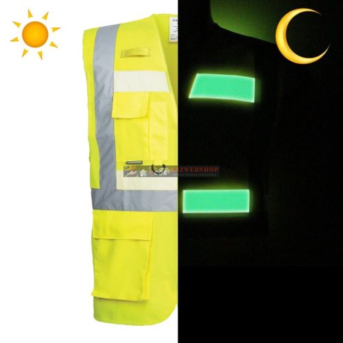 Portwest G476 Glowtex Világító Jól Láthatósági Mellény (sárga, XL) 