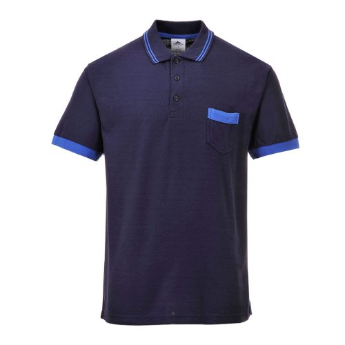 Portwest TX20 Texo Contrast pólóing (navy/royalkék, XL)