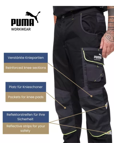 work safety shop munkaruhazat munkavedelem puma workwear precision x fekete munkanadrag