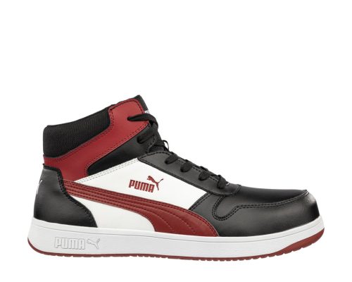 PUMA Frontcourt BLK/WHT/RED MID S3L ESD FO HRO SR Védőbakancs - 630050 - Work Safety Shop