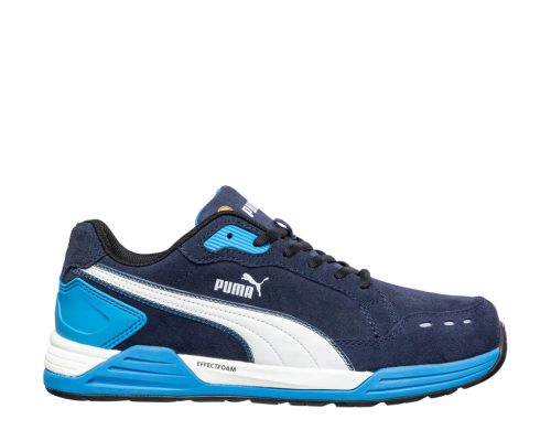Puma Airtwist Blue Low S3 ESD munkavédelmi cipő – könnyű, fémmentes védőcipő ipari használatra