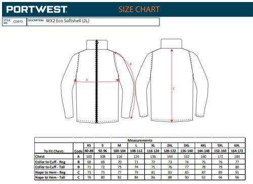 work safety shop munkaruhazat munkavedelem portwest cd870 wx2 eco softshell kabat