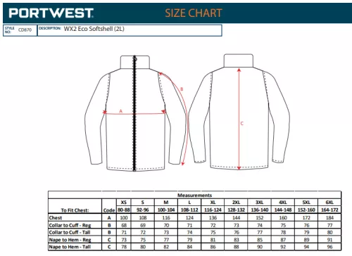 work safety shop munkaruhazat munkavedelem portwest cd870 wx2 eco softshell kabat
