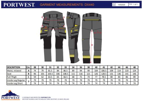 work safety shop munkaruhazat munkavedelem dx440 portwest dx4 lengozsebes munkanadrag