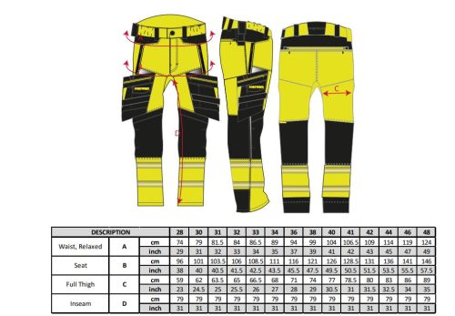 work safety shop munkaruha munkavedelem jol lathatosagi lengozsebes munkanadrag dx442 portwest