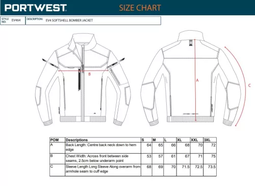 work safety shop munkaruhazat munkavedelem ev464 portwest ev4 softshell bomber kabat