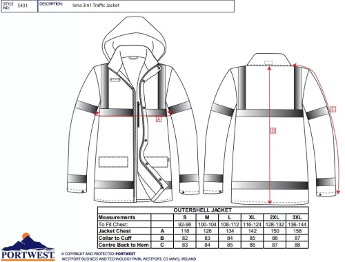 work safety shop munkaruhazat munkavedelem portwest s431 fenyvisszavero kabat
