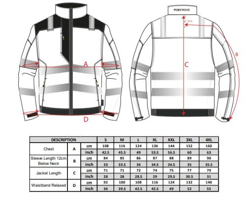 work safety shop munkaruhazat munkavedelem fenyvisszavero sarga kabat t500 portwest