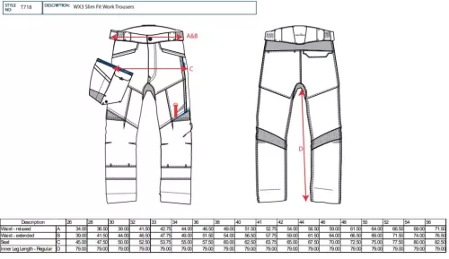 work safety shop munkaruhazat munkavedelem portwest t719 wx3 slim fit derekas munkasnadrag