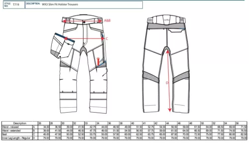 work safety shop munkaruhazat munkavedelem portwest t719 wx3 slim fit derekas munkasnadrag