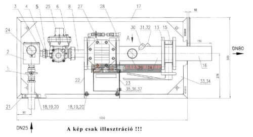 KANIZSA VF160-TG160 Fali Gáznyomásszabályzó-mérő állomás