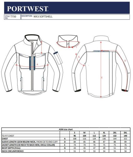 work safety shop munkaruhazat munkavedelem portwest t750 wx3 softshell kabat