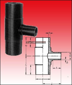 KPE T-idom 160x63x160 tompa (SDR17 - SDR11)