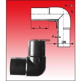 KPE-90° Könyök 200 tompa (SDR17 - SDR11)