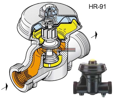 HR-91 nyomásszabályozó 1" (NA25) gázhiány biztosítóval